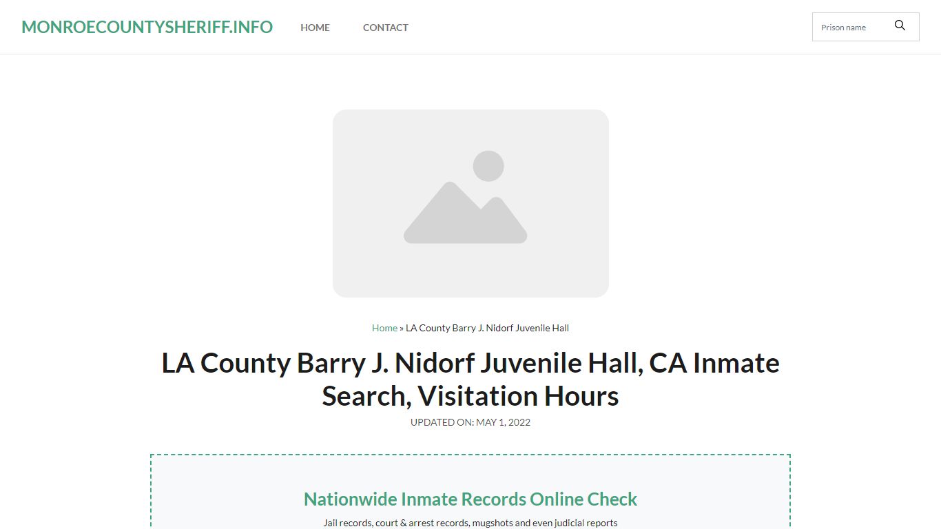 LA County Barry J. Nidorf Juvenile Hall, CA Inmate Search ...